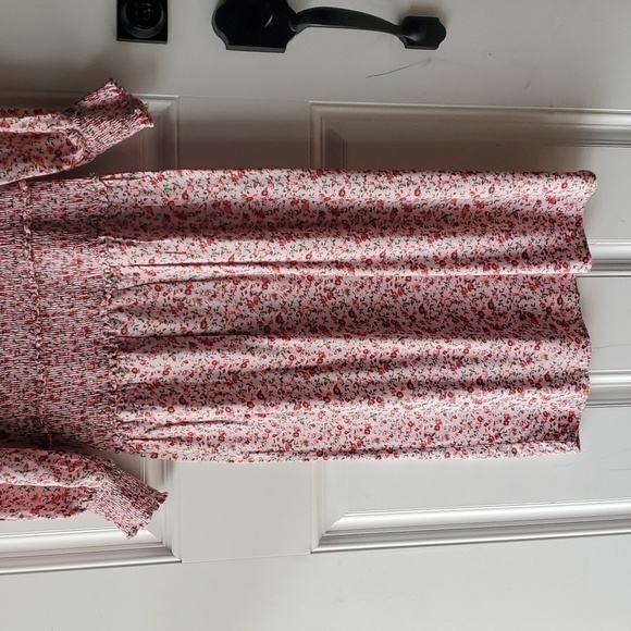 AFRM Hazel Baby Pink Ditzy Floral Smocked Dress - Picture 8 of 12